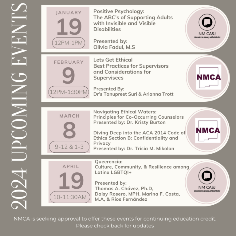 Conferences, & Events New Mexico Counseling Association